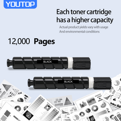 YOUTOP 2PK CRG-034 CRG034 034 Black Toner Cartridge (9454B001) Replacement for Canon Color imageCLASS MF810Cdn MF820Cdn Printer