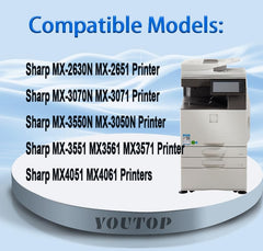 4PK MX61NT MX-61NT Toner Cartridge Compatible for Sharp MX-2630N MX-2651 MX-3050N MX-3070N MX-3071 MX-3550N MX-3551 MX3561 MX3571 MX4051 MX4061 (MX-61NTBA MX-61NTCA MX-61NTMA MX-61NTYA )