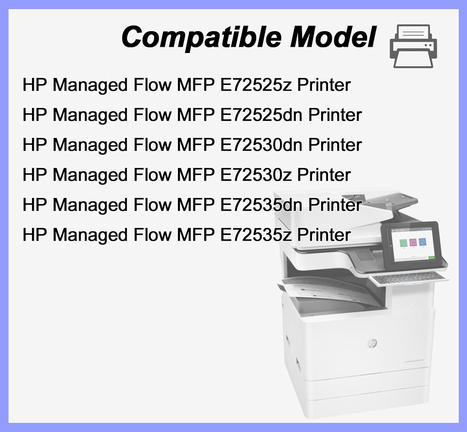 YOUTOP 1PK W9005MC Black Toner Cartridge Compatible for HP Managed Flow MFP E72525z E72525dn E72530dn E72530z E72535dn E72535z