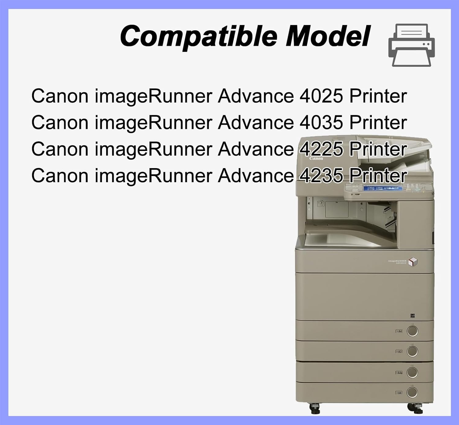 YOUTOP GPR-43 GPR43 Black Toner Cartridge Replacement for Canon GPR-43 4792B003AA Toner Compatible for Canon imageRunner Advance 4025 4035 4225 4235 Printer