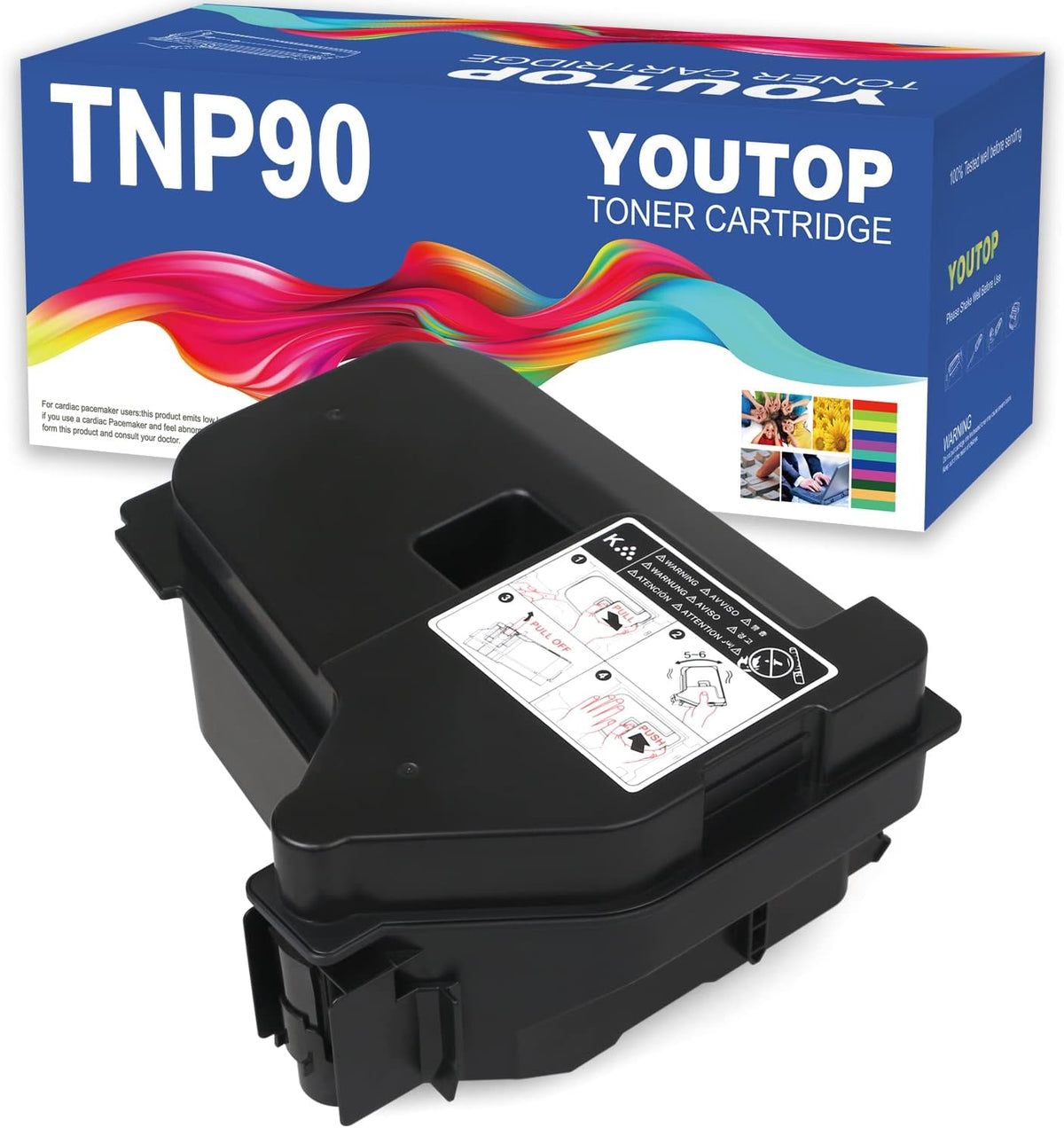 YOUTOP 1PK TNP-90 TNP90 Black Toner Cartridge Compatible for Konica Minolta bizhub 4050i 4750i (ACTD030)