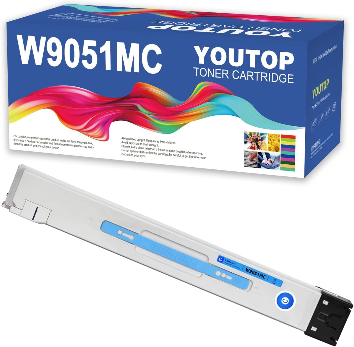 YOUTOP 1PK W9051MC Cyan Toner Cartridge Replacement for HP Color Managed MFP E87640dn E87650dn E87660dn Flow MFP E87640z E87650z E87660z Printers