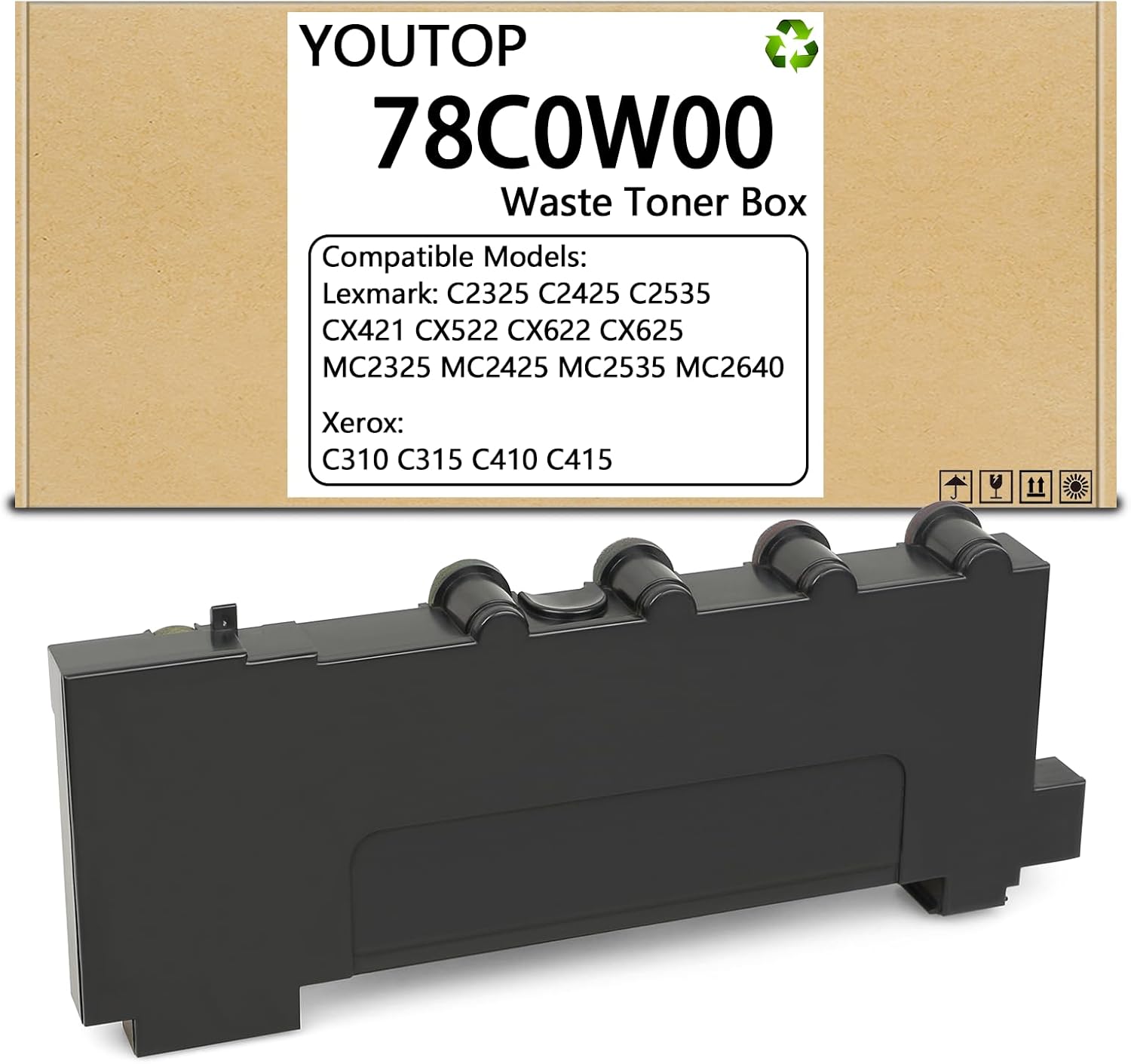 78C0W00 Waste Toner Box for 78C0W00 Waste Toner Bottle Compatible for C310 C315 for C231 C231H C2325 C2425 C2535 CX421 CX522 CX622 CX625 MC2325 MC2425 MC2535 MC2640 Printer