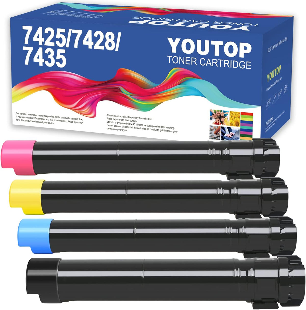 7425 7428 7435 Toner Cartridge Remanufactured 4PK 006R01395 006R01396 006R01397 006R01398 Toner cartridge Replacement for Xerox WorkCentre 7425 7428 7435 Printer