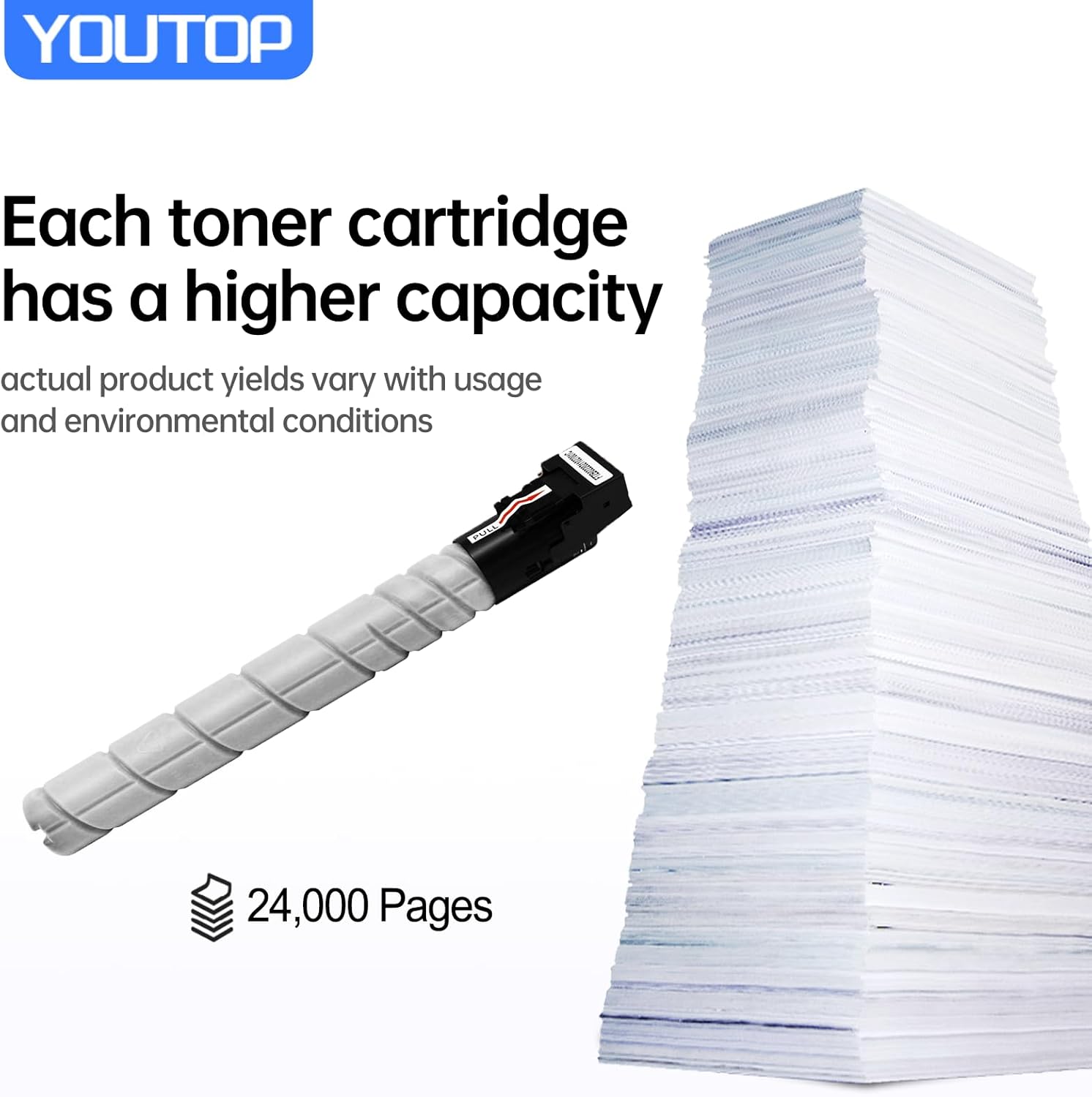 YOUTOP 2 Pack TN-628 TN628 Black Toner Cartridge Replacements for Konica Minolta Bizhub 450i 550i 650i Printer