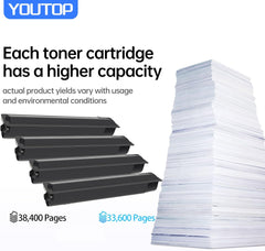 YOUTOP 4PK T-FC415U T-FC415U-K T-FC415U-C T-FC415U-M T-FC415U-Y Toner Cartridge Compatible for E-Studio 2515AC 3015AC 3515AC 4515AC 5015AC Printer