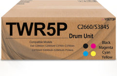 TWR5P C/M/Y/K Imaging Drum Cartridge Replacement for C2660 S3845 S3840 331-8434 Drum Unit Compatible for Dell C2660dn C2665dnf C3760n C3760dn C3765dnf S3840cdn S3845cdn Printer