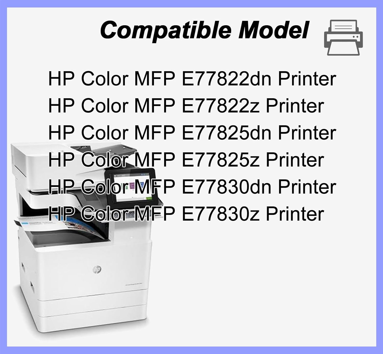 YOUTOP 1PK W9040MC W9190MC Black Toner Cartridge Compatible for Color MFP E7 7822dn E77822z E77825dn E77825z E77830dn E77830z Printer