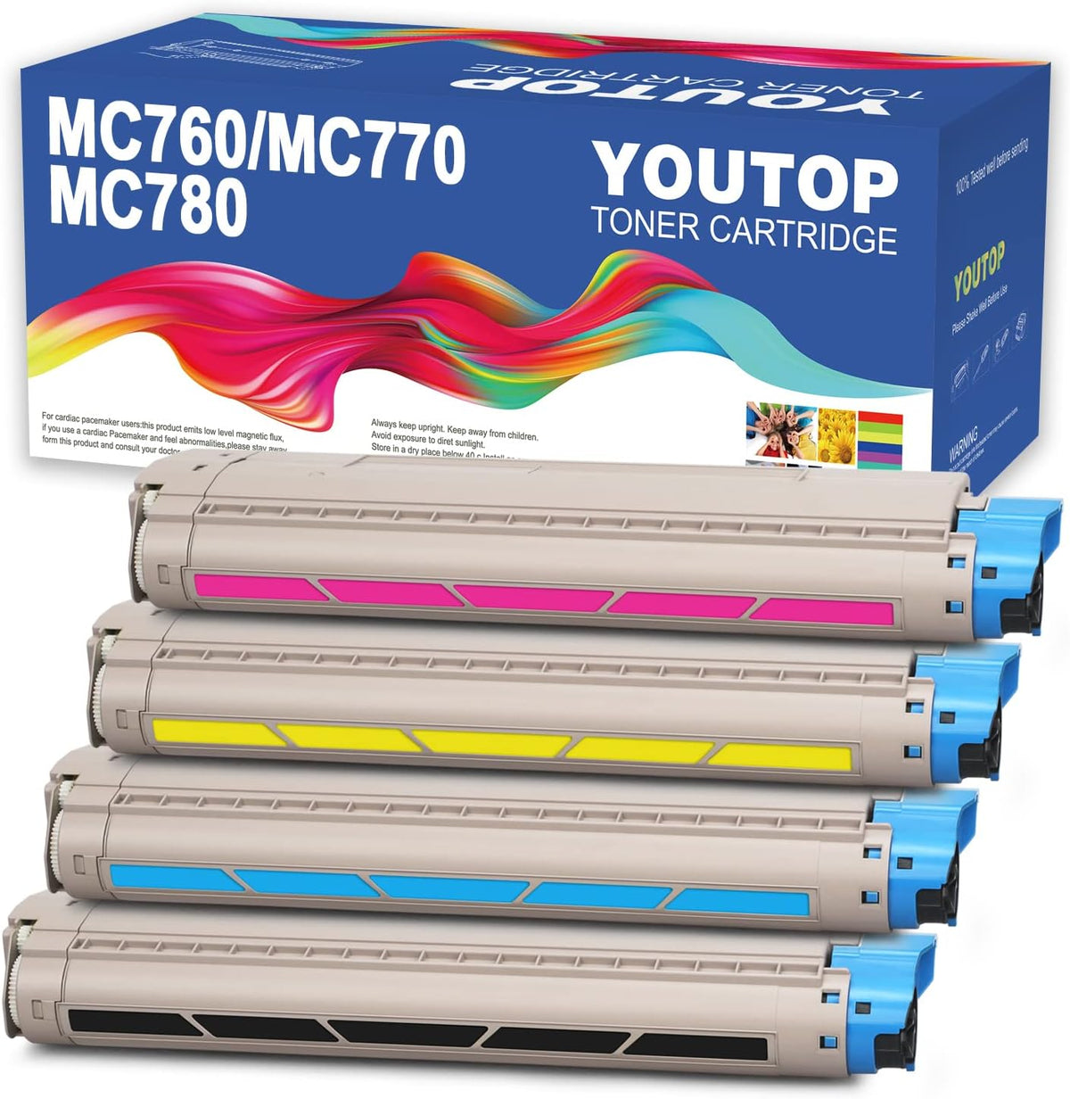 4PK MC760 MC770 MC780 Toner Cartridge for 45396304 45396303 45396302 45396301 Compatible for Oki MC760 MC760dn MC760dnfax MC770 MC770dn MC770dnfax MC780 MC780dfnfax