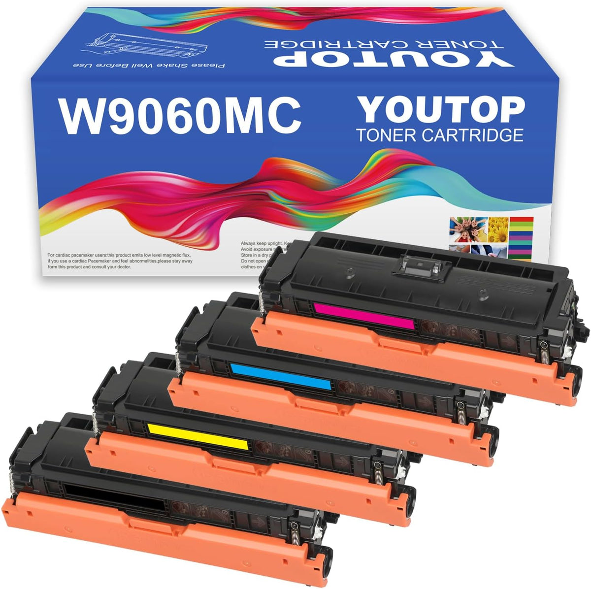 4PK W9060 W9060MC W9061MC W9062MC W9063MC Toner Cartridge Replacement for HP Color Managed E55040 E55040DN E85055 E85055DN E57540 E57540DN Printer