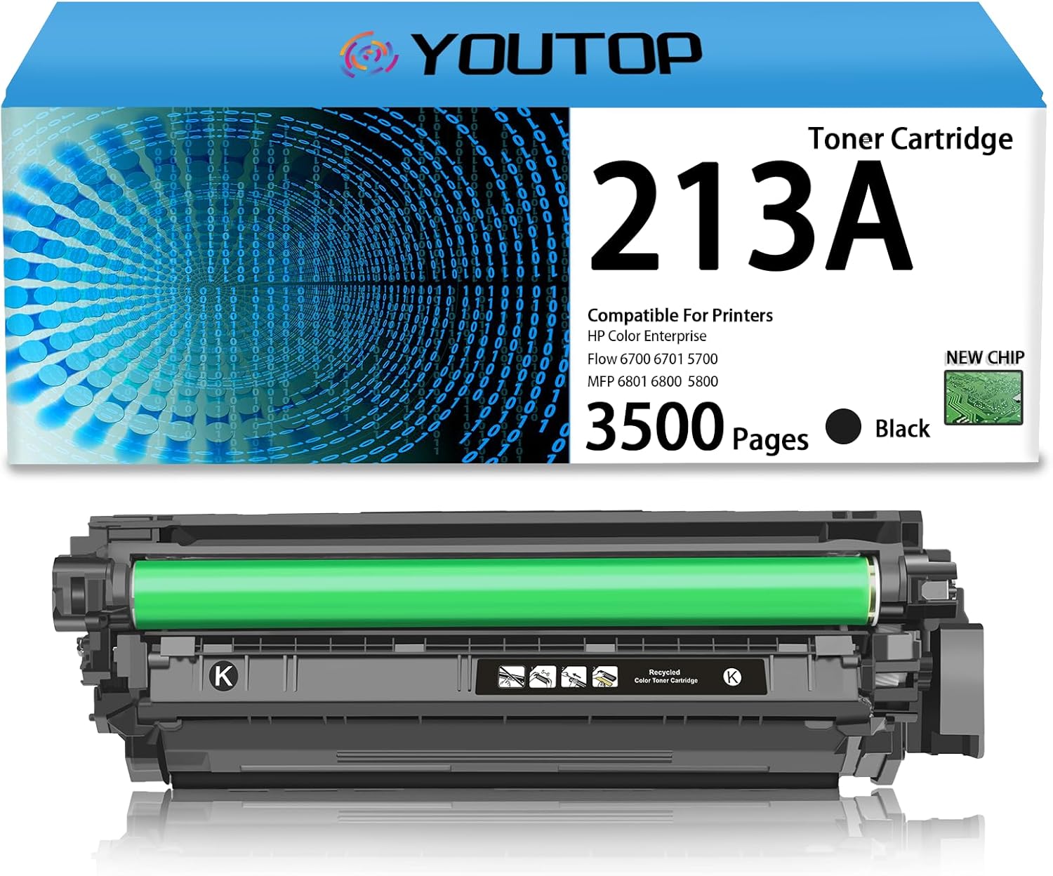 213A W2130A Toner Cartridge 213A W2130A Black Toner Replacement for Color Enterprise Flow 6700 6701 5700 MFP 6801 6800 5800 Printer