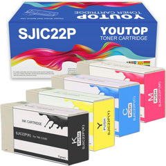 4PK SJIC22P Ink Cartridge Replacement for TM-C3500 Colorworks C3500 C3510 C3520 Printer (C33S020577 C33S020581 C33S020582 C33S020583)