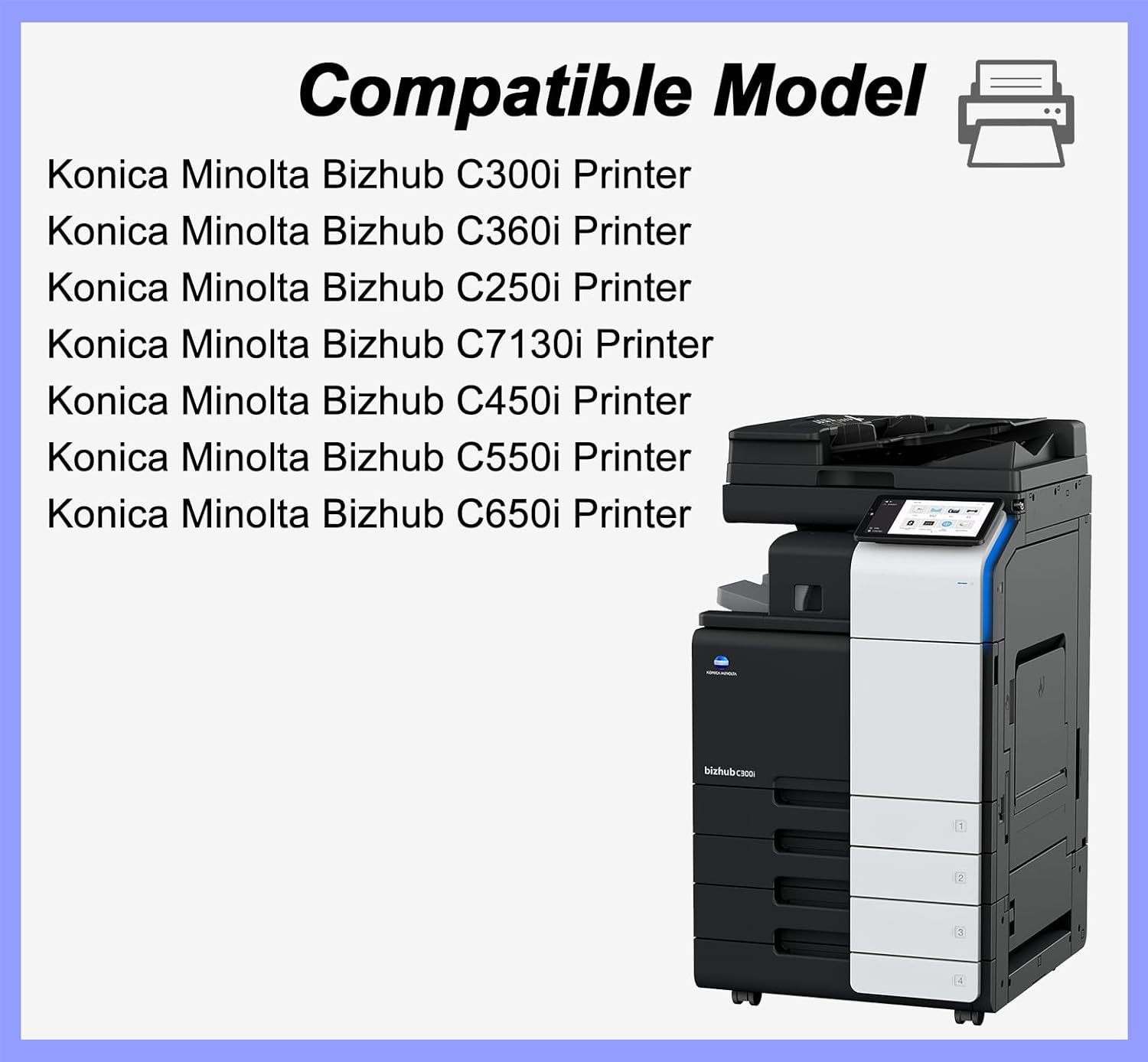 YOUTOP 4PK TN328 TN626 TN330 TN628 Toner Cartridge Compatible for Konica Minolta Bizhub C300i C360i C250i C7130i C450i C550i C650i Printer