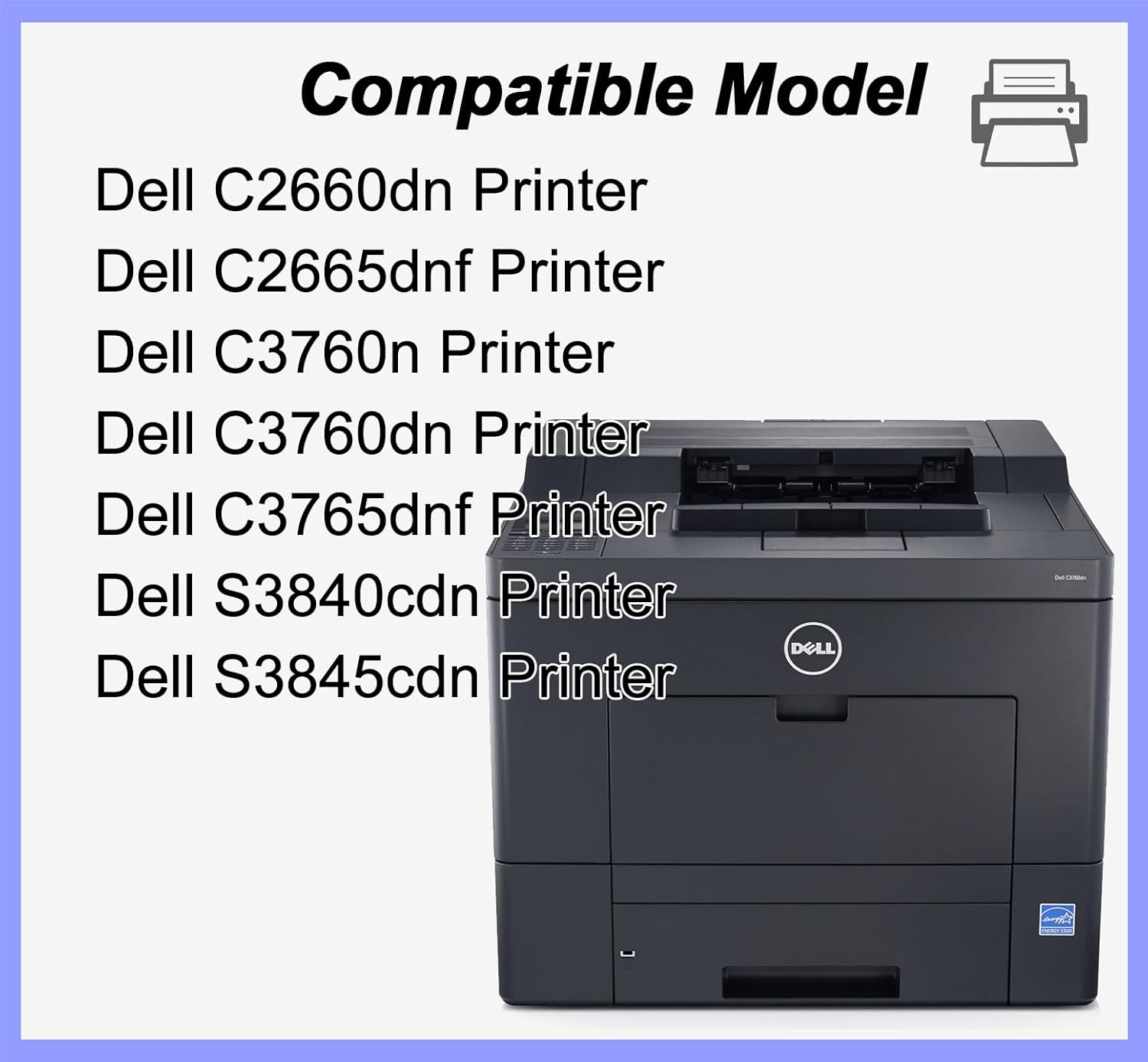 TWR5P C/M/Y/K Imaging Drum Cartridge Replacement for C2660 S3845 S3840 331-8434 Drum Unit Compatible for Dell C2660dn C2665dnf C3760n C3760dn C3765dnf S3840cdn S3845cdn Printer