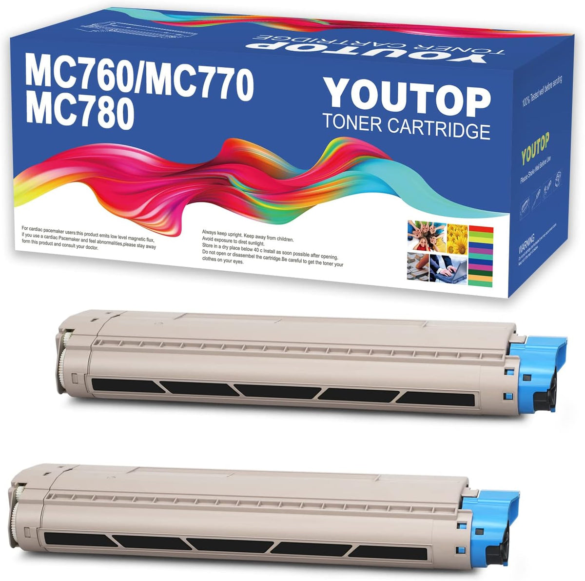 2PK MC760 MC770 MC780 Black Toner Cartridge for 45396304 Compatible for Oki MC760 MC760dn MC760dnfax MC770 MC770dn MC770dnfax MC780 MC780dfnfax