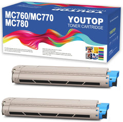 2PK MC760 MC770 MC780 Black Toner Cartridge for 45396304 Compatible for Oki MC760 MC760dn MC760dnfax MC770 MC770dn MC770dnfax MC780 MC780dfnfax