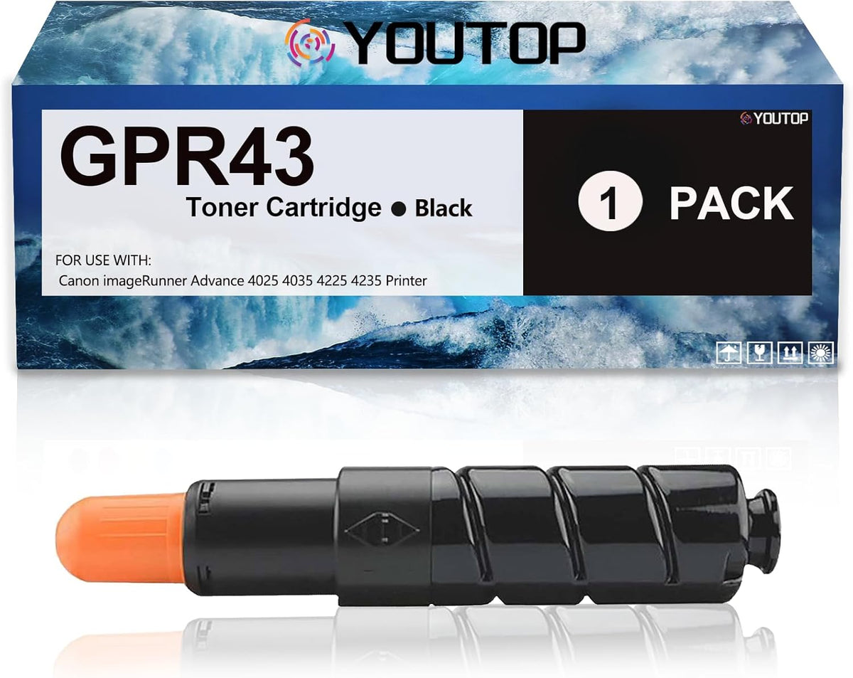 YOUTOP GPR-43 GPR43 Black Toner Cartridge Replacement for Canon GPR-43 4792B003AA Toner Compatible for Canon imageRunner Advance 4025 4035 4225 4235 Printer