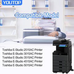 YOUTOP 4PK T-FC415U T-FC415U-K T-FC415U-C T-FC415U-M T-FC415U-Y Toner Cartridge Compatible for E-Studio 2515AC 3015AC 3515AC 4515AC 5015AC Printer