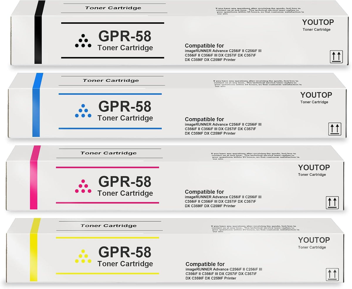 High Yield GPR-58 GPR58 Toner Cartridge Replacement for Canon imageRUNNER Advance C256iF II C256iF III C356iF II C356iF III DX C257iF DX C357iF DX C359IF DX C259IF|4-Pack