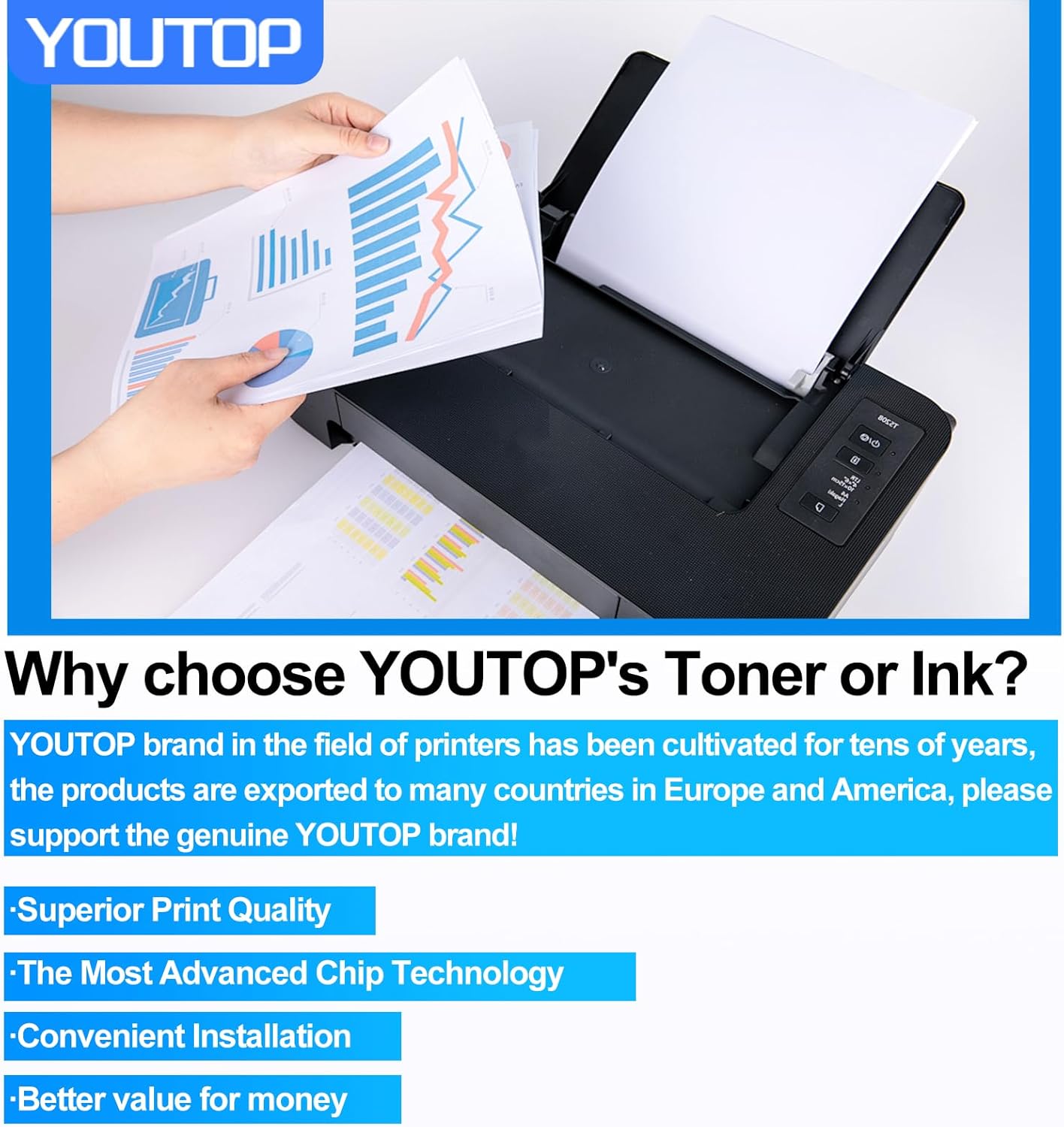 YOUTOP W9060MC Toner Cartridge Black Replacement for HP Color Managed E55040 E55040DN E85055 E85055DN E57540 E57540DN Printer