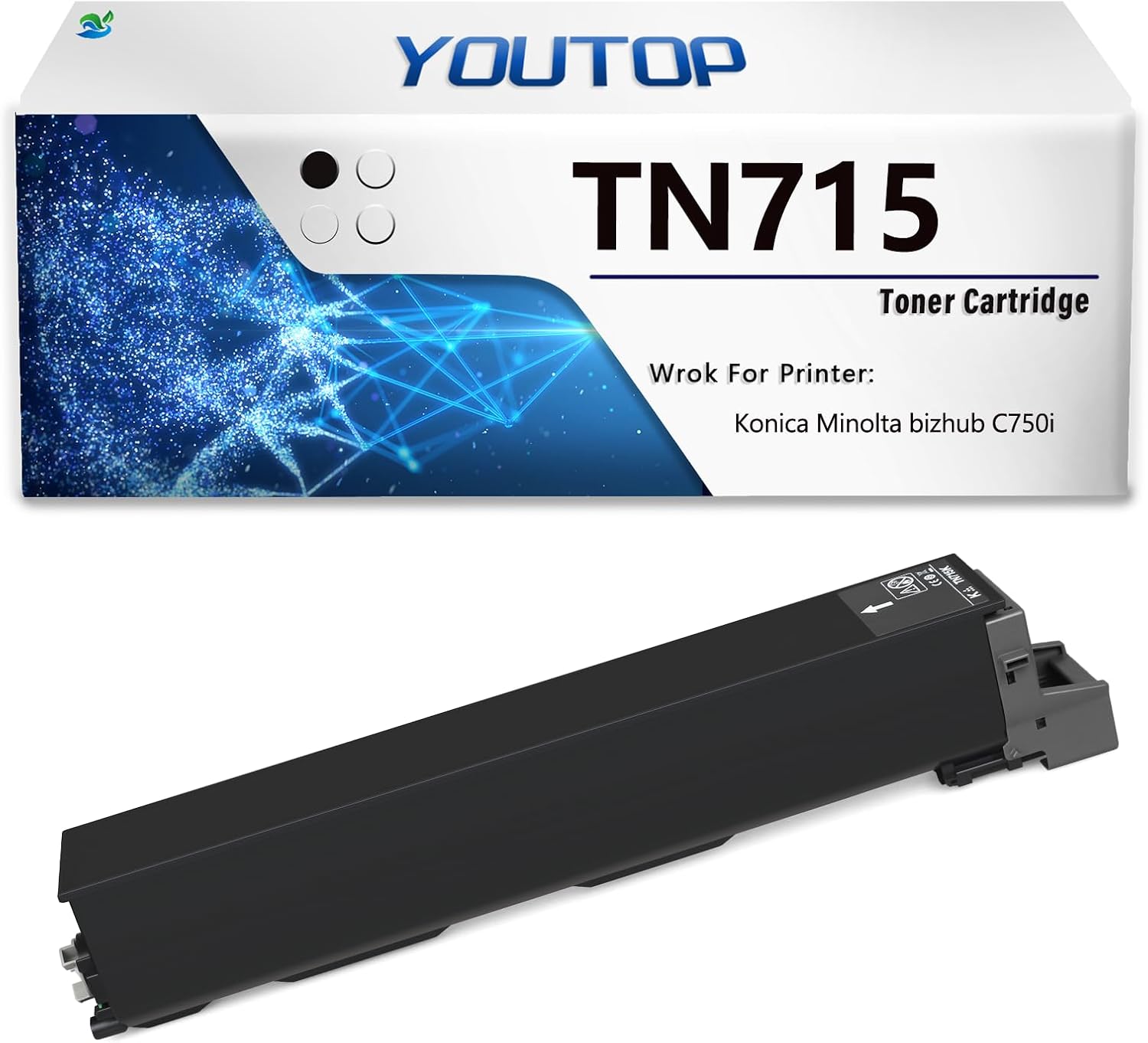 YOUTOP 1PK TN-715 TN715 (ACP8130) Black Toner Cartridge Compatible for Konica Minolta bizhub C750i Printer