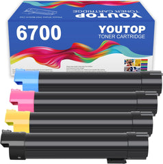 YOUTOP 6700 Toner Cartridge use for 106R01506 106R01503 106R01504 106R01505 Replacement for Xerox Phaser 6700 Printer(4 Pack)