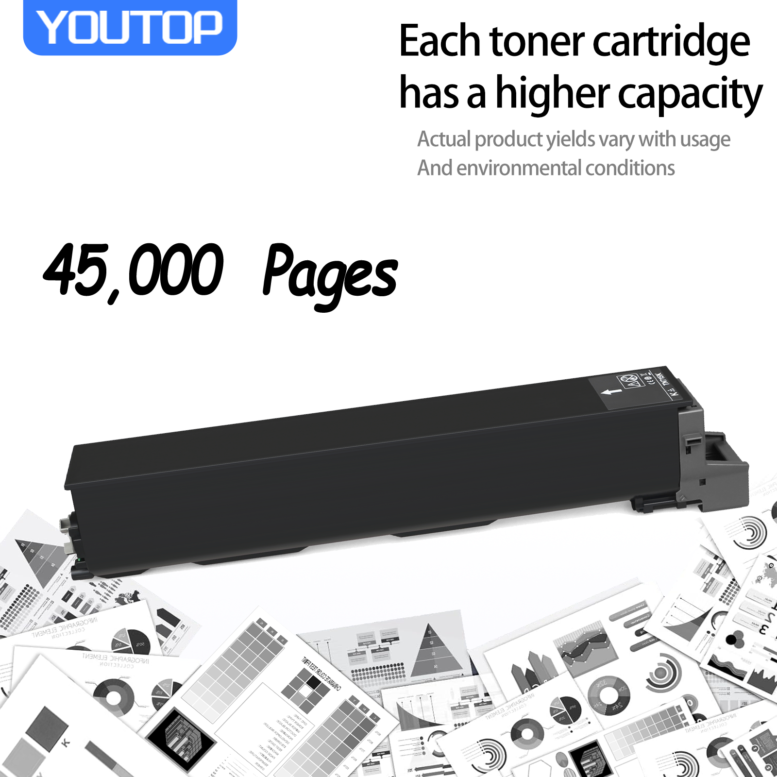 YOUTOP 1PK TN-715 TN715 (ACP8130) Black Toner Cartridge Compatible for Konica Minolta bizhub C750i Printer