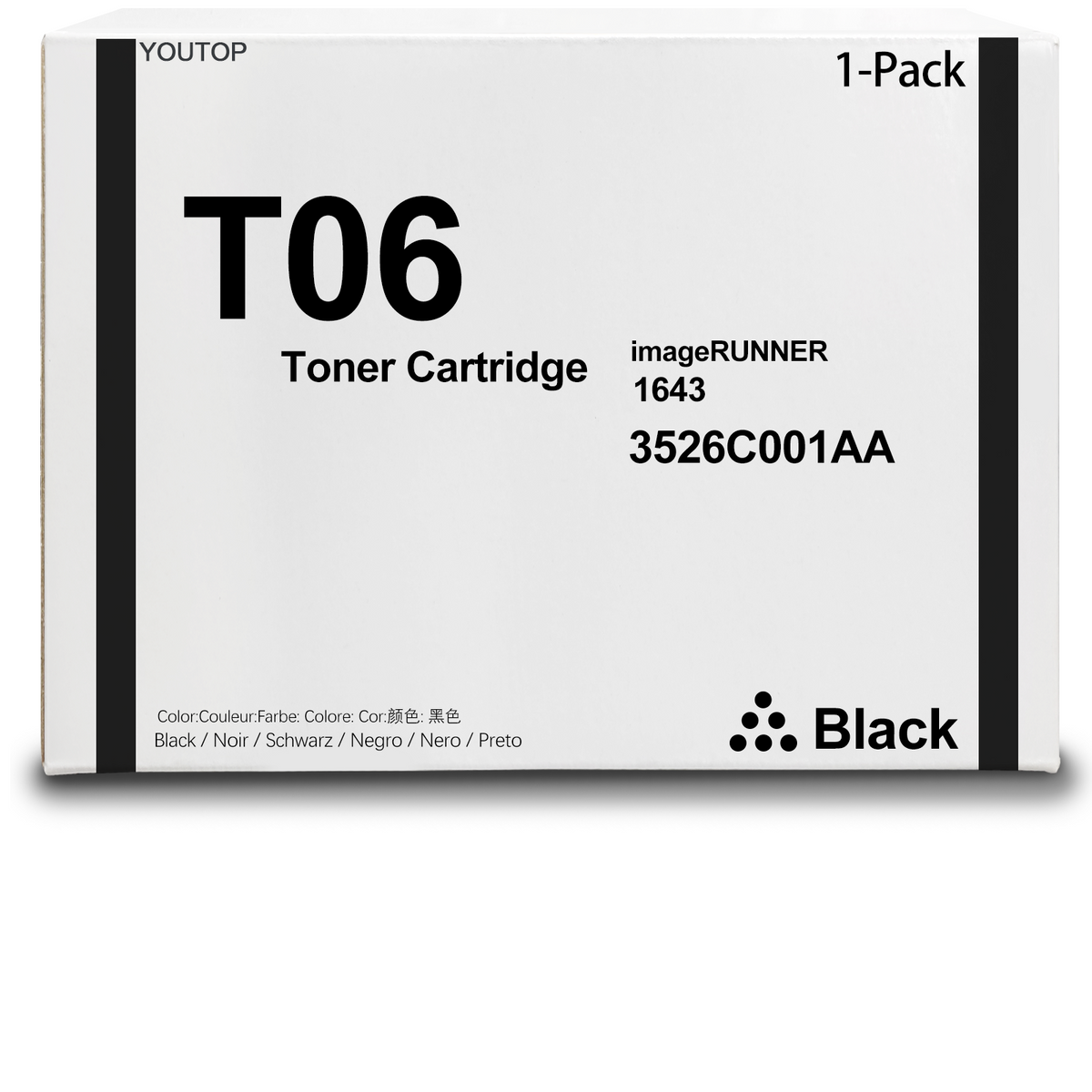 YOUTOP T06 Black Toner Cartridge Replacement for Canon T06 Toner Compatible for Canon ImageRUNNER 1643 1643i 1643if Printer imageCLASS X MF1643i II MF1643iF II Printer