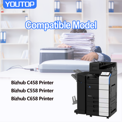 YOUTOP 4PK TN514 TN324 TN512 TN-514 TN-324 TN-512 Toner Cartridge Compatible for Konica Minolta bizhub C458 C558 C658 Printer